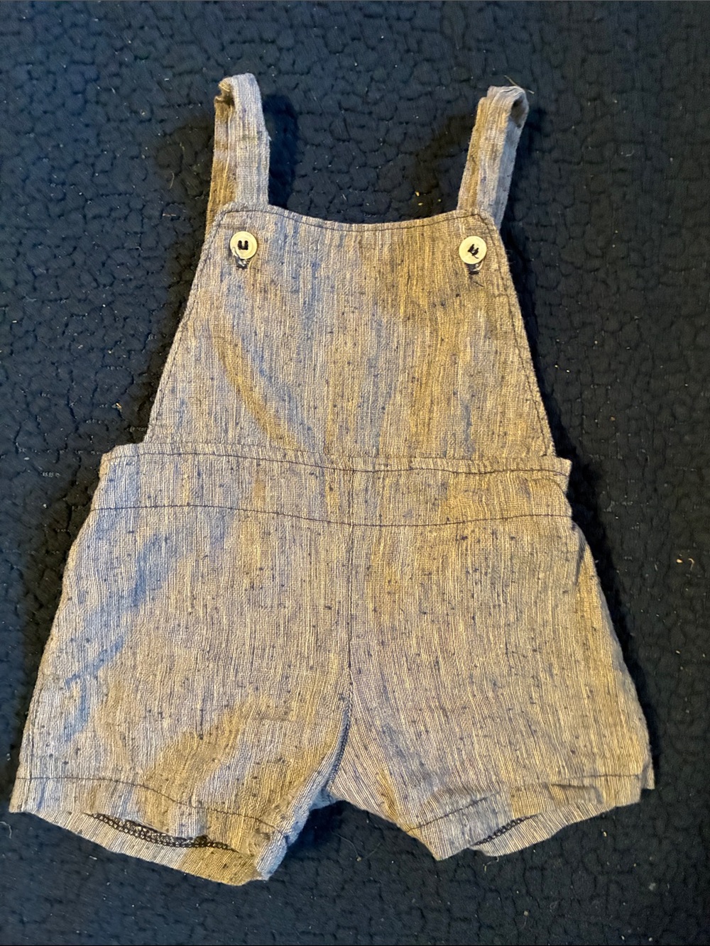 Mabo Children's Lightweight Chambray Short Overalls - Blue